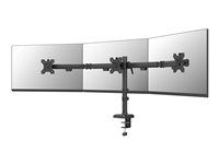 Montážna sada (alarm monitora, svorka s priechodkou) – plný pohyb – pre 3 monitory – oceľ – čierna – veľkosť obrazovky: 10"-27" – upevniteľné na stôl