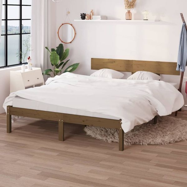 vidaXL Posteľný rám medovo hnedý borovicový masív 160x200 cm