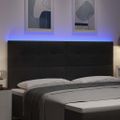 vidaXL LED hlavová doska s LED pásikmi Čierny 200 cm Zamat