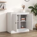 vidaXL Komoda lesklá biela 70x35,5x67,5 cm spracované drevo