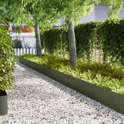 vidaXL Obrubník trávnika 20 ks 100 x 0,05 x 30 cm Olivová zelená