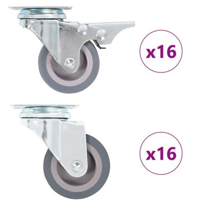vidaXL Otočné kolieska 32 ks, 50 mm