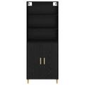 vidaXL Highboard Čierny dub 69,5 x 32,5 x 180 cm Kompozitné drevo