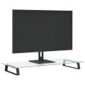 vidaXL Stojan na monitor čierny 80x35x8 cm tvrdené sklo a kov