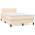 vidaXL Boxspring posteľ s matracom krémová 120x190 cm látka