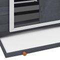 vidaXL Kurín sivý a biely 150x96x110 cm masívne jedľové drevo