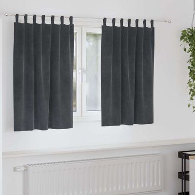 vidaXL Zatemňovacie závesy 2 pcs Svetlosivá 140 x 140 cm Zamat