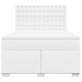 vidaXL Boxspring posteľ s matracom biela 160x200 cm umelá koža
