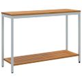 vidaXL Vonkajší stôl s úložiskom Prírodná a šedá 110 x 35 x 75 cm