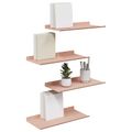 vidaXL Závesná polica 4 ks Ružová 40 x 18 x 2,5 cm Oceľ
