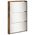vidaXL Botník so zrkadlom 5-poschodový dymový dub 63x17x169,5 cm