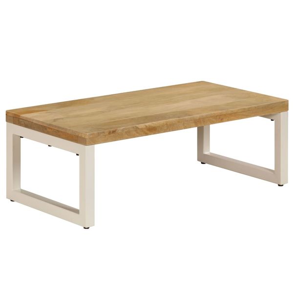 vidaXL Konferenčný stolík 100x50x35 cm, mangový masív a oceľ