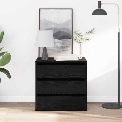 vidaXL Zásuvkový kabinet Čierna 61 x 41 x 58 cm Kompozitné drevo