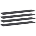 vidaXL Prídavné police 4 ks, sivé 100x20x1,5 cm, drevotrieska