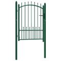 vidaXL Plotová brána EMMEN s hrotmi oceľ 104x109,5 cm zelená