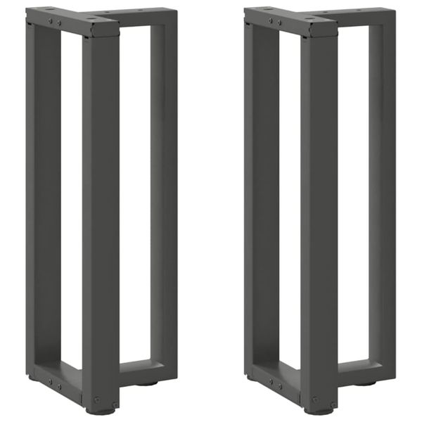 vidaXL Nohy konzolového stolíka v tvare T, 2 ks, antracitové, 25x28x(72-73) cm, oceľ