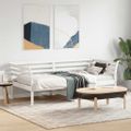 vidaXL Denná posteľ s matracom biela 90x190 cm masívna borovica