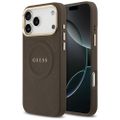 Puzdro Guess pre iPhone 17 Pro Max HC MAGSAFE PU S/ PEONY HOT STAMP hnedé
