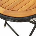 vidaXL 3-dielny záhradný bistro set čierny polyratan a akáciové drevo