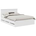vidaXL Rám postele so zásuvkou Biela 140 x 190 cm Inžinierske drevo