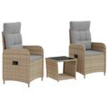 vidaXL Záhradný lounge set 3 ks Beige a svetlo šedá