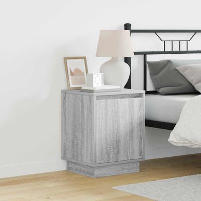 vidaXL Nočný stolík 2 pcs Sivá 39 x 34,5 x 50 cm Kompozitné drevo