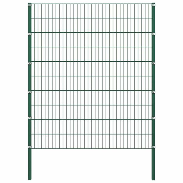 vidaXL Plotový panel so stĺpikmi, železný 176,5x200 cm, zelený