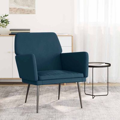 VidaXL Kreslo modré 62x79x79 cm zamat
