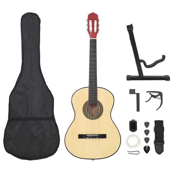 vidaXL 12-dielna klasická gitarová sada pre začiatočníkov 4/4 39"