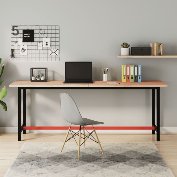 vidaXL Pracovný stôl 200x55x81,5 cm masívny buk a kov