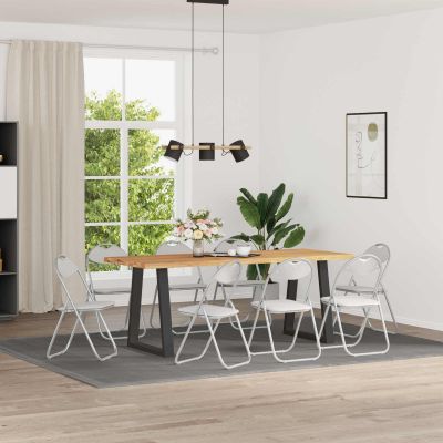 vidaXL Skladacia stolička 8 pcs Biela a šedá 48 x 43,5 x 81 cm