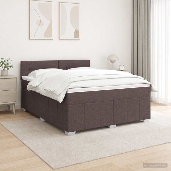 vidaXL Posteľ boxspring s matracom Tmavohnedá 140 x 200 cm Látka