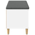 vidaXL Predsieňová lavica s vankúšom s dverami Biely 100 x 38 x 46 cm
