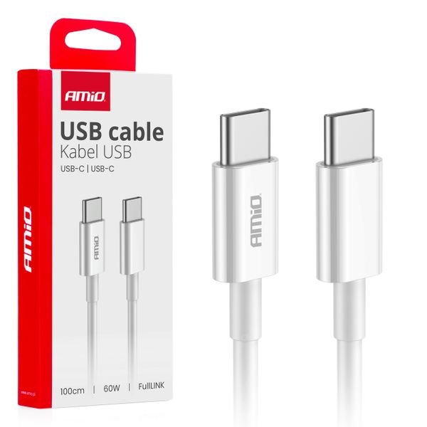 Kábel USB-C na USB-C 60W 100cm FullLINK AMIO-03896
