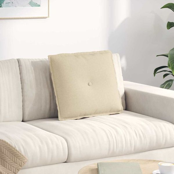 vidaXL Poduška na chrbát Krémová 50 x 19 x 45 cm látka