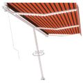 vidaXL Ručne zaťahovacia markíza s LED 600x300 cm oranžovo-hnedá