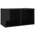 vidaXL Úložný box na vinyly, lesklý čierny 71x34x36cm kompozitné drevo