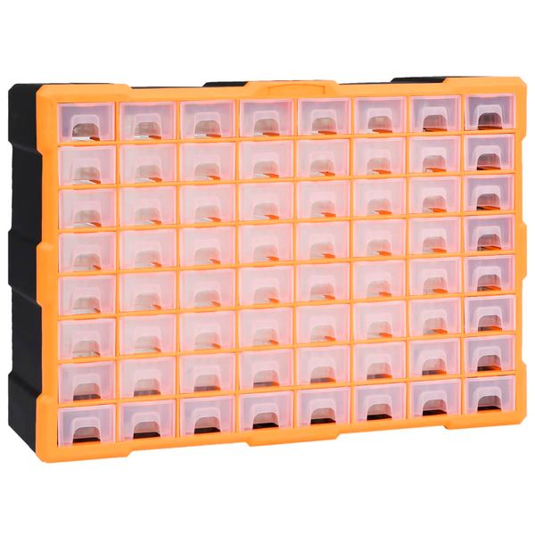 vidaXL Organizér so 64 zásuvkami 52x16x37,5 cm