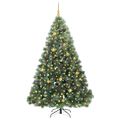 vidaXL Umelý vianočný stromček s 300 LED-i Zelená 210 cm PE a PVC