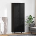 vidaXL Highboard 2 ks Čierny dub 69,5 x 34 x 180 cm Kompozitné drevo