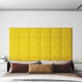 vidaXL Nástenné panely 12 ks bledožlté 30x30 cm látka 1,08 m²
