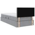 vidaXL Postel s úložným prostorem a matrací Svetlosivá 90 x 190 cm