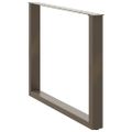 vidaXL Nohy k jedálenskému stolu v tvare U, 2 ks, prírodná oceľ, 100 x (72-73) cm, oceľ