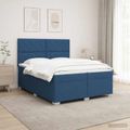 vidaXL Posteľ boxspring s matracom Modrá 200 x 200 cm Látka