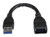 USB 3.1 Gen 1 (5Gbps) Port Saver Cable - Black (USB3EXT6INBK) - Predlžovacia šnúra USB - USB typ A (F) na USB typ A (M) - USB 3.0 - 15.2 cm - lisovaný - čierna - pre P/N: 35FCREADBU3, HB30A4AIB, HB30C4AIB, HB31C4AB, SU2DUPERA11, USB3SAA3MBK