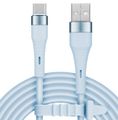 Kábel USB silikónový Kruger&amp;Matz KM1268-1BL USB-USB-C, 1m, sv. modrá