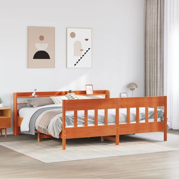 vidaXL Posteľ bez matraca voskovo hnedá 200x200 cm masívna borovica