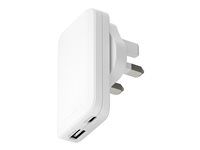 Sieťový adaptér - 20 Watt - 3 A - 2 výstupné konektory (USB-C, USB) - biela