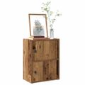 vidaXL Knižnica staré drevo 40x24x52 cm kompozitné drevo