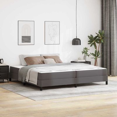 vidaXL Rám postele s matracmi Sivá 200 x 200 cm látka